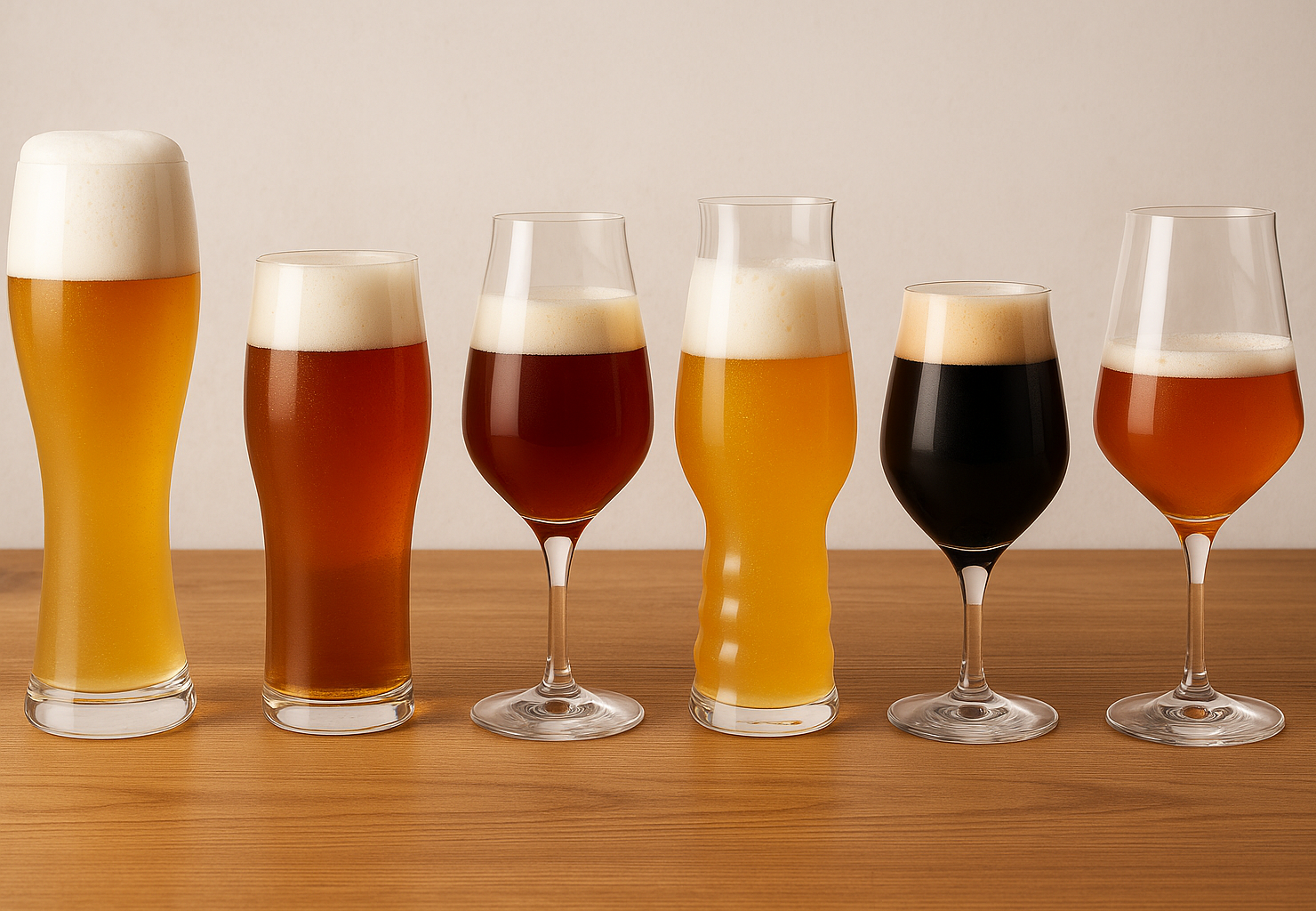 色んな形のビールグラス